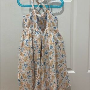 Cynthia Rowley Kids Dress with Blue and Tan Floral Design